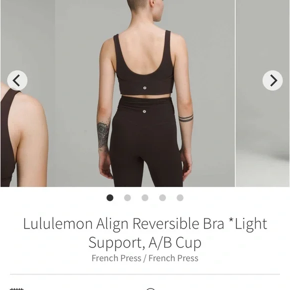 Lululemon Align Reversible Bra *Light Support, A/B Cup
French Press NWT size 6 - Picture 4 of 5